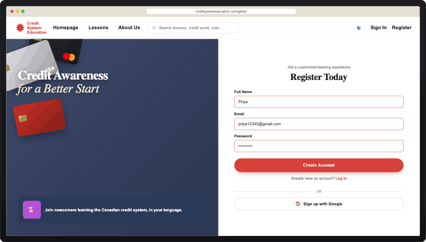 The Register Today page shown on a desktop monitor.