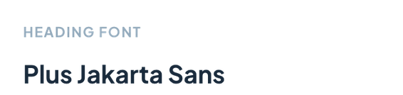 Spec: heading font, Plus Jakarta Sans.