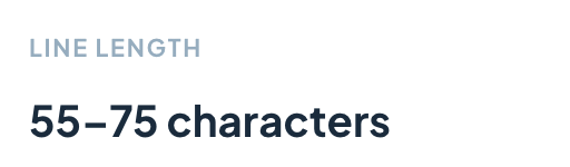 Spec: line length, 55–75 characters.